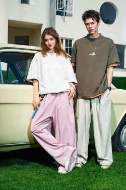 BJHG Y2K Summer Flowy Trousers - 90s Grunge, Retro, Pastel Goth, Y2K Club & Party