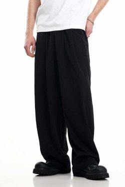 BJHG Y2K Summer Flowy Trousers - 90s Grunge, Retro, Pastel Goth, Y2K Club & Party