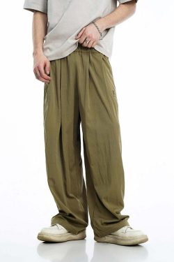 BJHG Y2K Summer Flowy Trousers - 90s Grunge, Retro, Pastel Goth, Y2K Club & Party