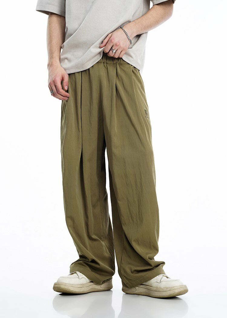 BJHG Y2K Summer Flowy Trousers - 90s Grunge, Retro, Pastel Goth, Y2K Club & Party