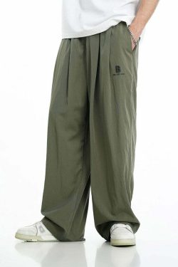 BJHG Y2K Summer Flowy Trousers - 90s Grunge, Retro, Pastel Goth, Y2K Club & Party