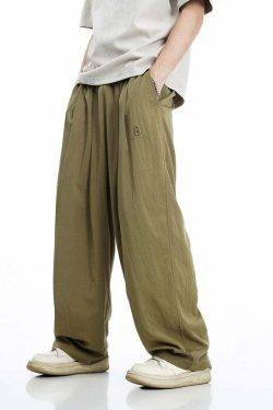 BJHG Y2K Summer Flowy Trousers - 90s Grunge, Retro, Pastel Goth, Y2K Club & Party