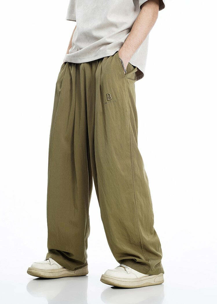 BJHG Y2K Summer Flowy Trousers - 90s Grunge, Retro, Pastel Goth, Y2K Club & Party