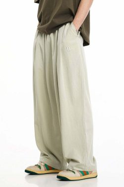 BJHG Y2K Summer Flowy Trousers - 90s Grunge, Retro, Pastel Goth, Y2K Club & Party