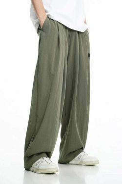 BJHG Y2K Summer Flowy Trousers - 90s Grunge, Retro, Pastel Goth, Y2K Club & Party