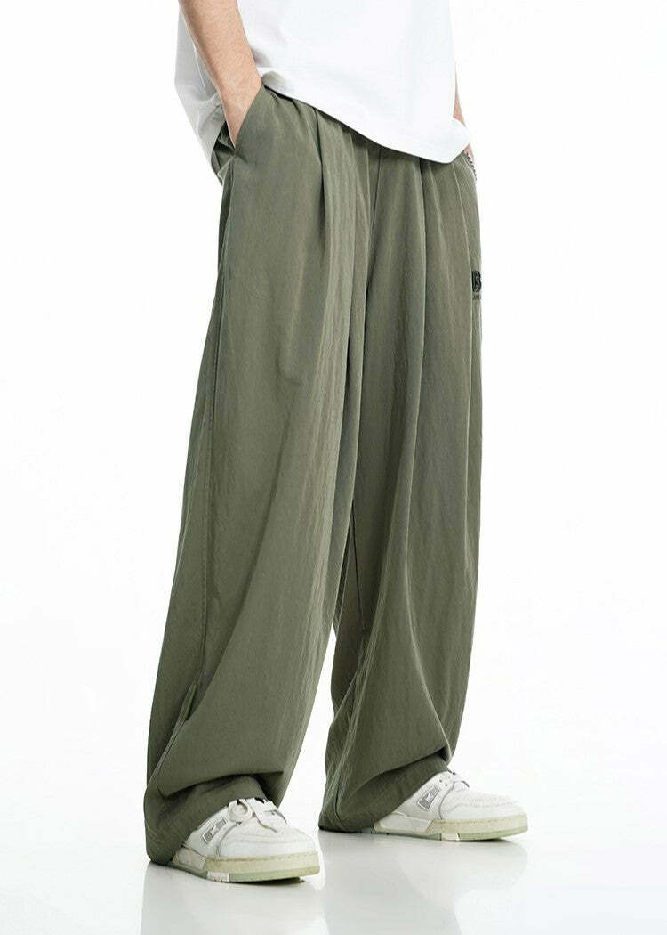 BJHG Y2K Summer Flowy Trousers - 90s Grunge, Retro, Pastel Goth, Y2K Club & Party