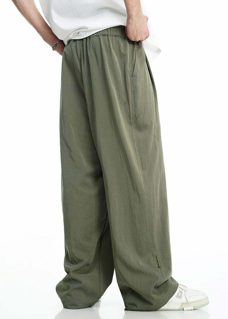 BJHG Y2K Summer Flowy Trousers - 90s Grunge, Retro, Pastel Goth, Y2K Club & Party