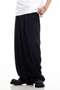 BJHG Y2K Summer Flowy Trousers - 90s Grunge, Retro, Pastel Goth, Y2K Club & Party