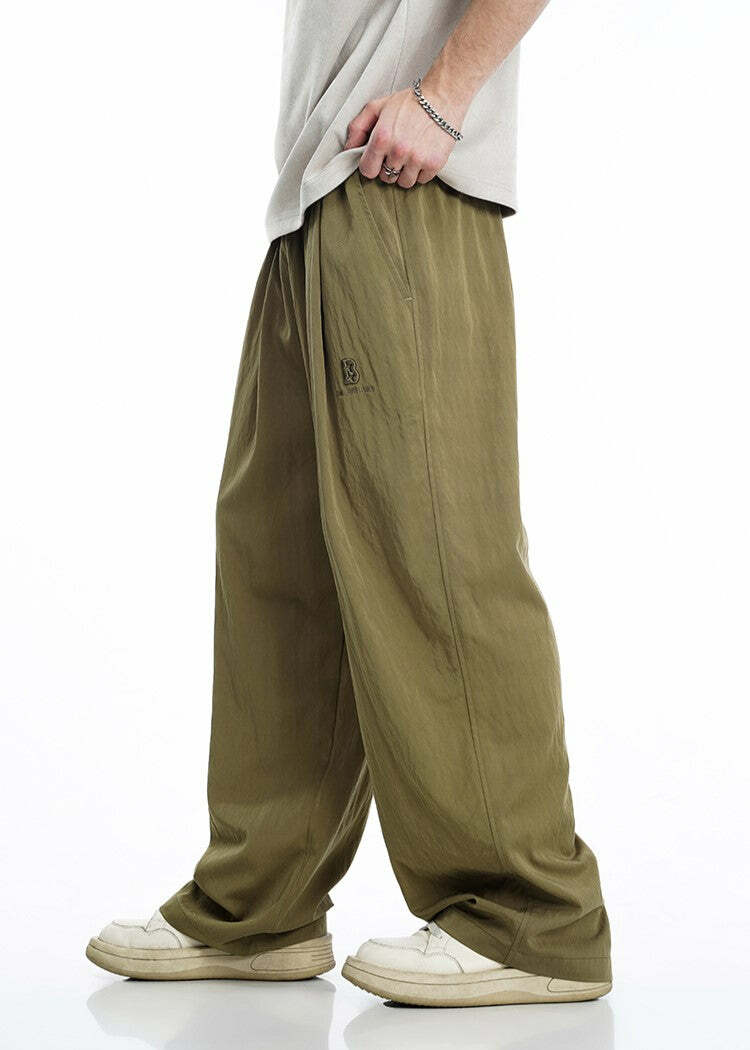 BJHG Y2K Summer Flowy Trousers - 90s Grunge, Retro, Pastel Goth, Y2K Club & Party
