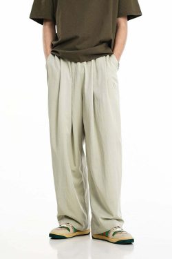BJHG Y2K Summer Flowy Trousers - 90s Grunge, Retro, Pastel Goth, Y2K Club & Party