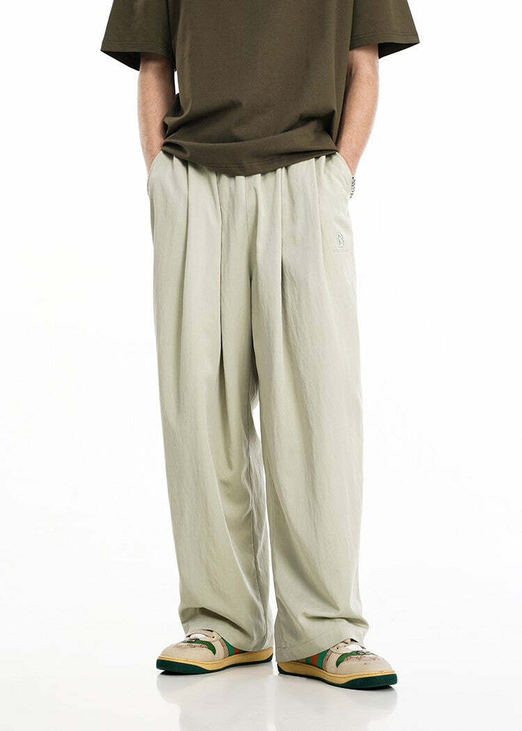 BJHG Y2K Summer Flowy Trousers - 90s Grunge, Retro, Pastel Goth, Y2K Club & Party