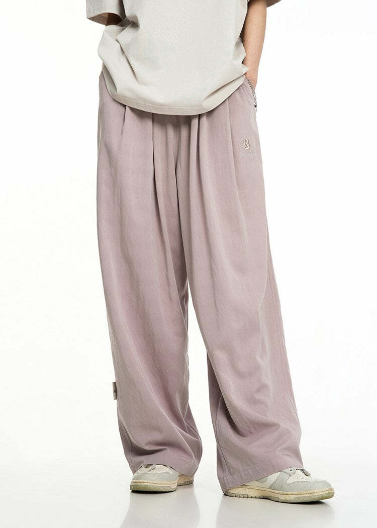 BJHG Y2K Summer Flowy Trousers - 90s Grunge, Retro, Pastel Goth, Y2K Club & Party