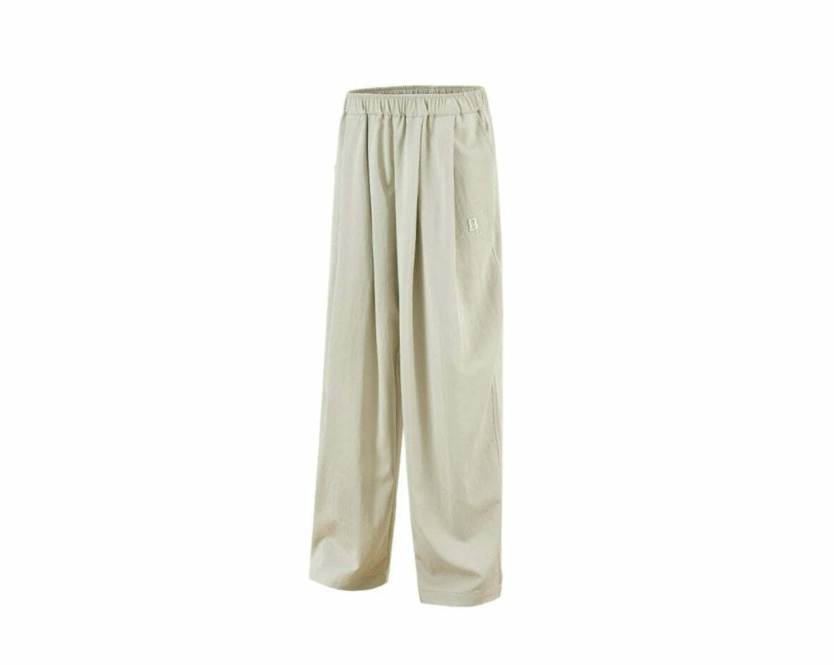 BJHG Y2K Summer Flowy Trousers - 90s Grunge, Retro, Pastel Goth, Y2K Club & Party