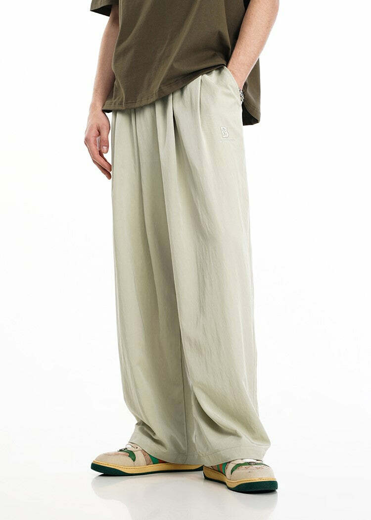 BJHG Y2K Summer Flowy Trousers - 90s Grunge, Retro, Pastel Goth, Y2K Club & Party