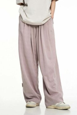 BJHG Y2K Summer Flowy Trousers - 90s Grunge, Retro, Pastel Goth, Y2K Club & Party