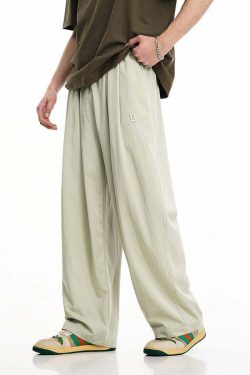 BJHG Y2K Summer Flowy Trousers - 90s Grunge, Retro, Pastel Goth, Y2K Club & Party