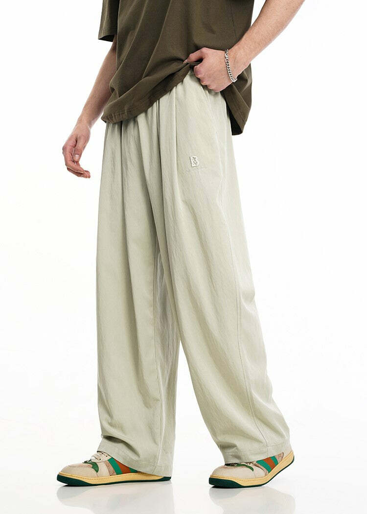 BJHG Y2K Summer Flowy Trousers - 90s Grunge, Retro, Pastel Goth, Y2K Club & Party
