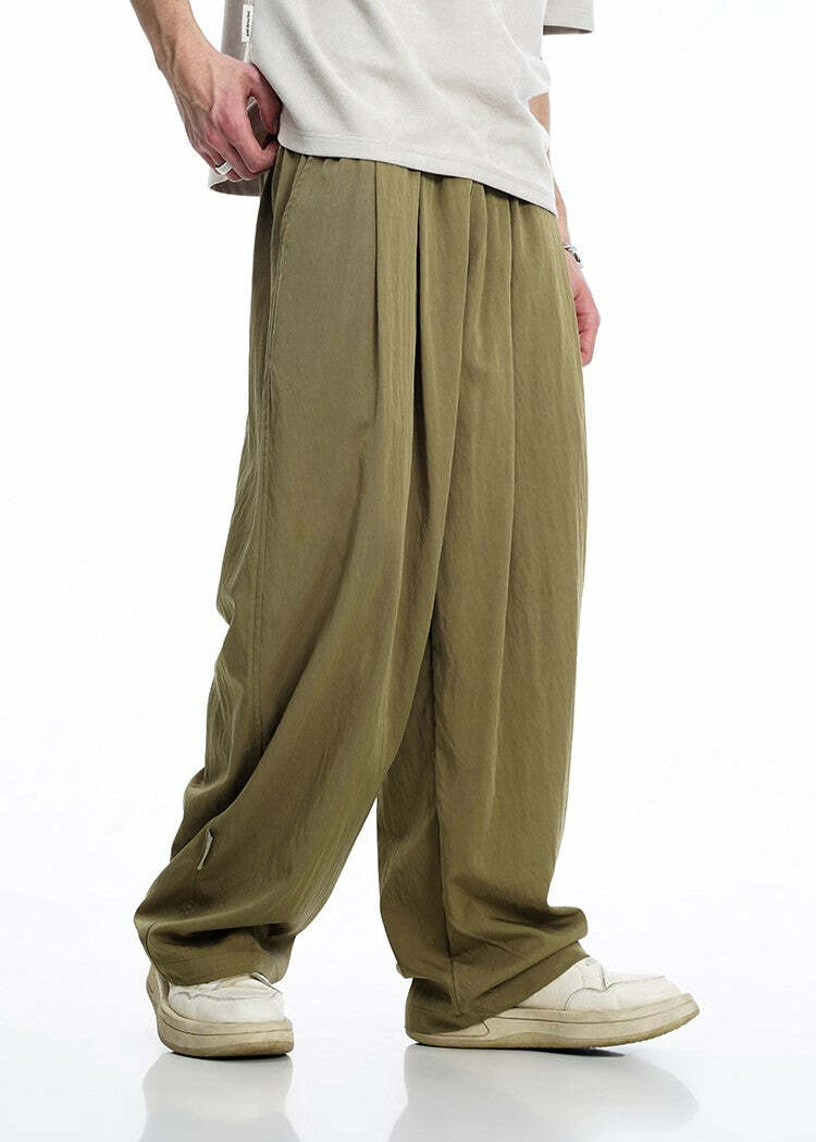 BJHG Y2K Summer Flowy Trousers - 90s Grunge, Retro, Pastel Goth, Y2K Club & Party