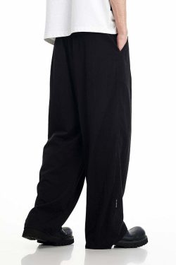 BJHG Y2K Summer Flowy Trousers - 90s Grunge, Retro, Pastel Goth, Y2K Club & Party