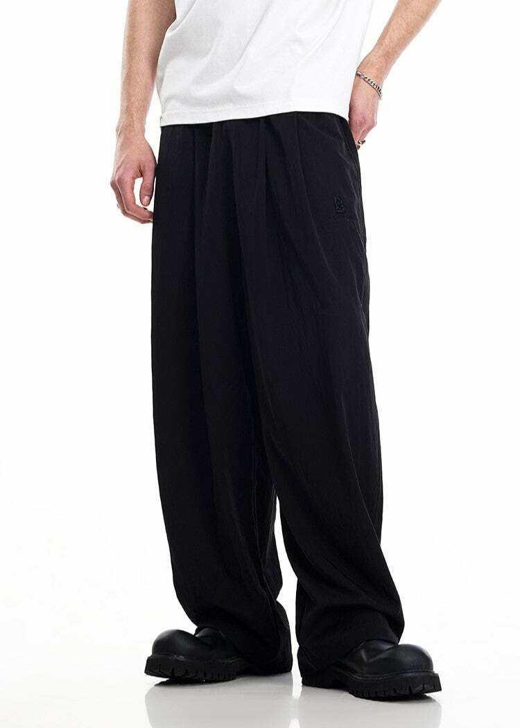 BJHG Y2K Summer Flowy Trousers - 90s Grunge, Retro, Pastel Goth, Y2K Club & Party