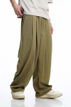 BJHG Y2K Summer Flowy Trousers - 90s Grunge, Retro, Pastel Goth, Y2K Club & Party