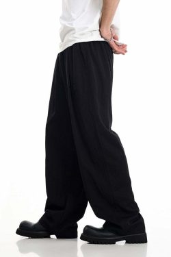 BJHG Y2K Summer Flowy Trousers - 90s Grunge, Retro, Pastel Goth, Y2K Club & Party