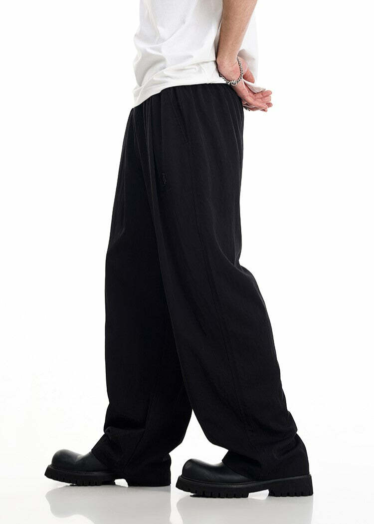 BJHG Y2K Summer Flowy Trousers - 90s Grunge, Retro, Pastel Goth, Y2K Club & Party