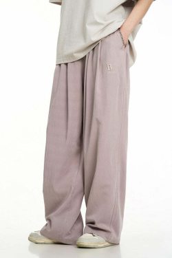 BJHG Y2K Summer Flowy Trousers - 90s Grunge, Retro, Pastel Goth, Y2K Club & Party