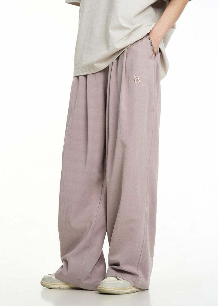BJHG Y2K Summer Flowy Trousers - 90s Grunge, Retro, Pastel Goth, Y2K Club & Party