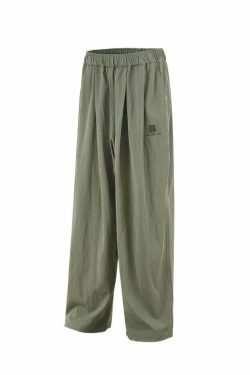 BJHG Y2K Summer Flowy Trousers - 90s Grunge, Retro, Pastel Goth, Y2K Club & Party