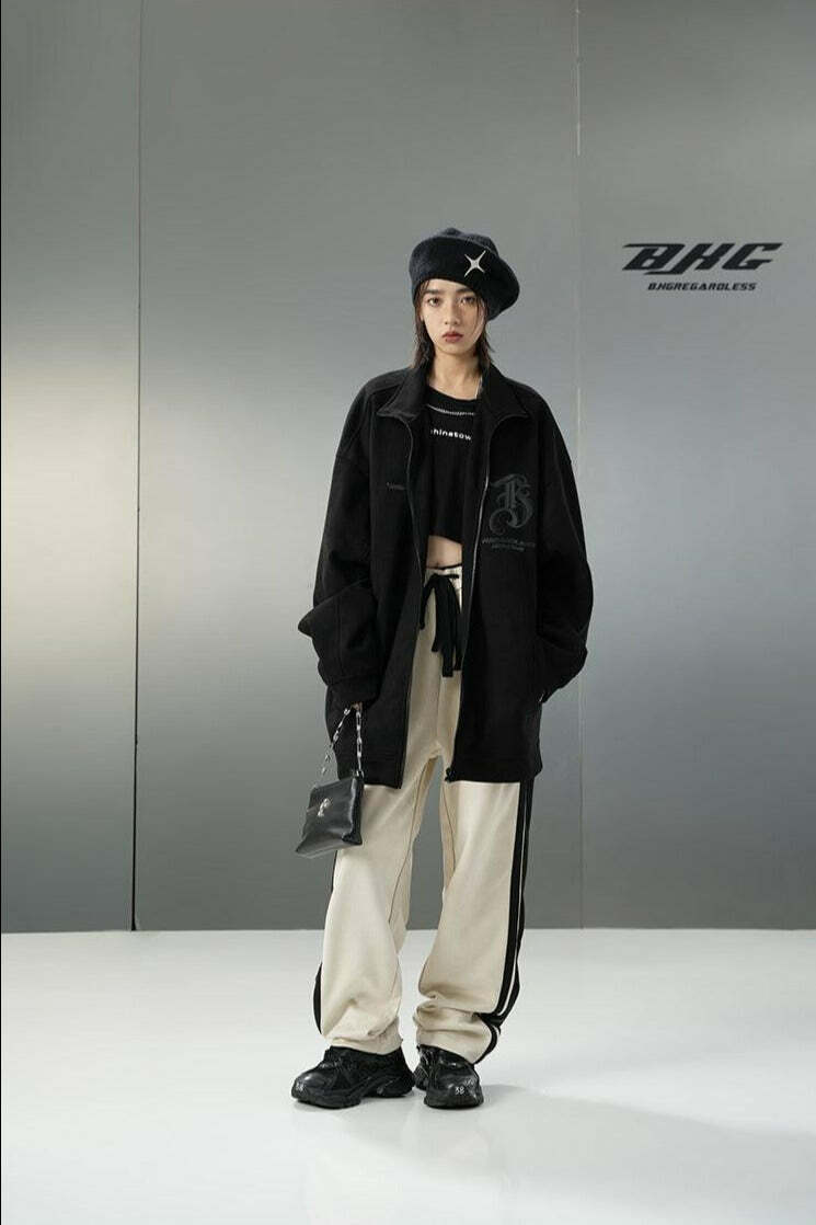 BJHG Y2K Velour Wideleg Lounge Pants - Retro 90s Grunge, Summer Outfits, and Club Fashion