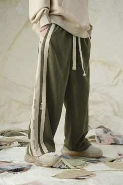 BJHG Y2K Velour Wideleg Lounge Pants - Retro 90s Grunge, Summer Outfits, and Club Fashion