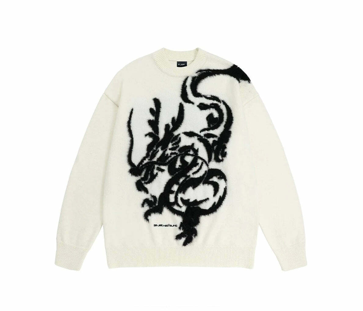 BJHG Year of the Dragon Sweater - Y2K Grunge, 90s Retro, Gothic Y2K, Summer & Party Outfits
