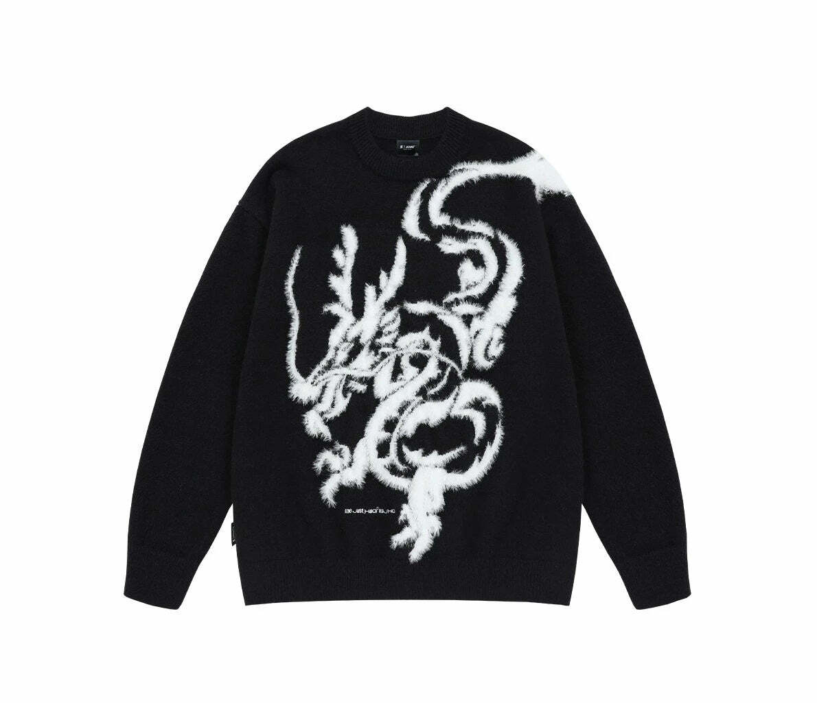 BJHG Year of the Dragon Sweater - Y2K Grunge, 90s Retro, Gothic Y2K, Summer & Party Outfits