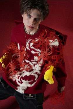 BJHG Year of the Dragon Sweater - Y2K Grunge, 90s Retro, Gothic Y2K, Summer & Party Outfits