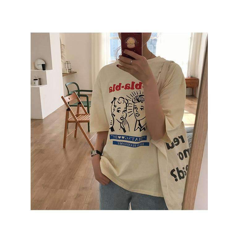 BLA-BLA-BLA TEE: Y2K Summer Grunge & 90s Retro Fashion for Women - Perfect for Parties & Club Out