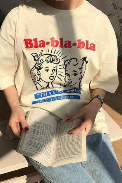 BLA-BLA-BLA TEE: Y2K Summer Grunge & 90s Retro Fashion for Women - Perfect for Parties & Club Out