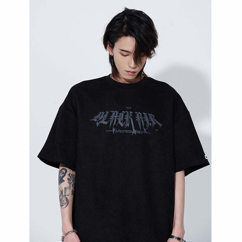 Black Air 'Search and Destroy' Tee - Y2K Grunge, 90s Fashion, Retro Style, Gothic Y2K Outfit