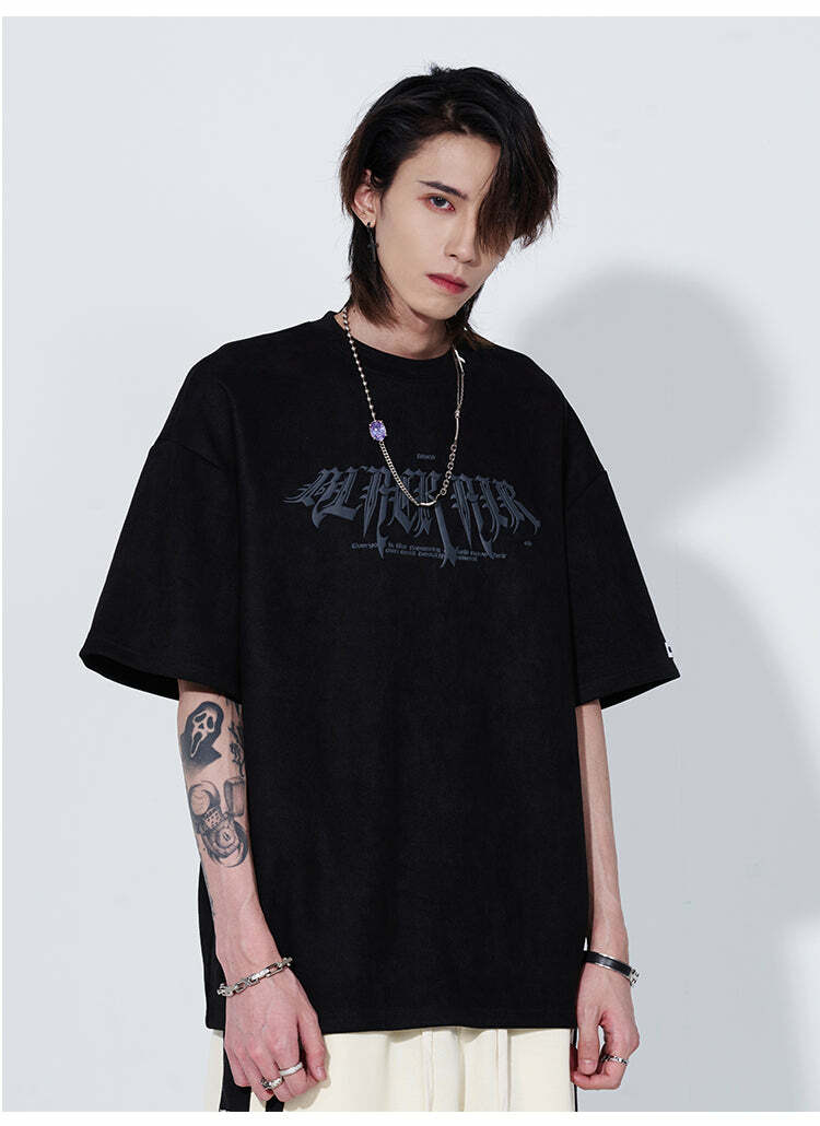 Black Air 'Search and Destroy' Tee - Y2K Grunge, 90s Fashion, Retro Style, Gothic Y2K Outfit