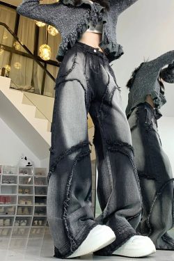 Black Baggy Jeans Y2K - Retro 90s Grunge, Y2K Summer Outfits, Y2K Club & Party Fashion