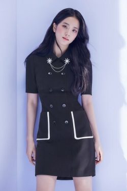 Black Blackpink Jisoo-Inspired Slim Suit Dress - Y2K Summer, 90s Fashion, Grunge, Retro Style