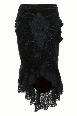 Black Velvet Gothic Skirt - Y2K Grunge, 90s Retro, Pastel Goth, Y2K Party & Summer Outfits