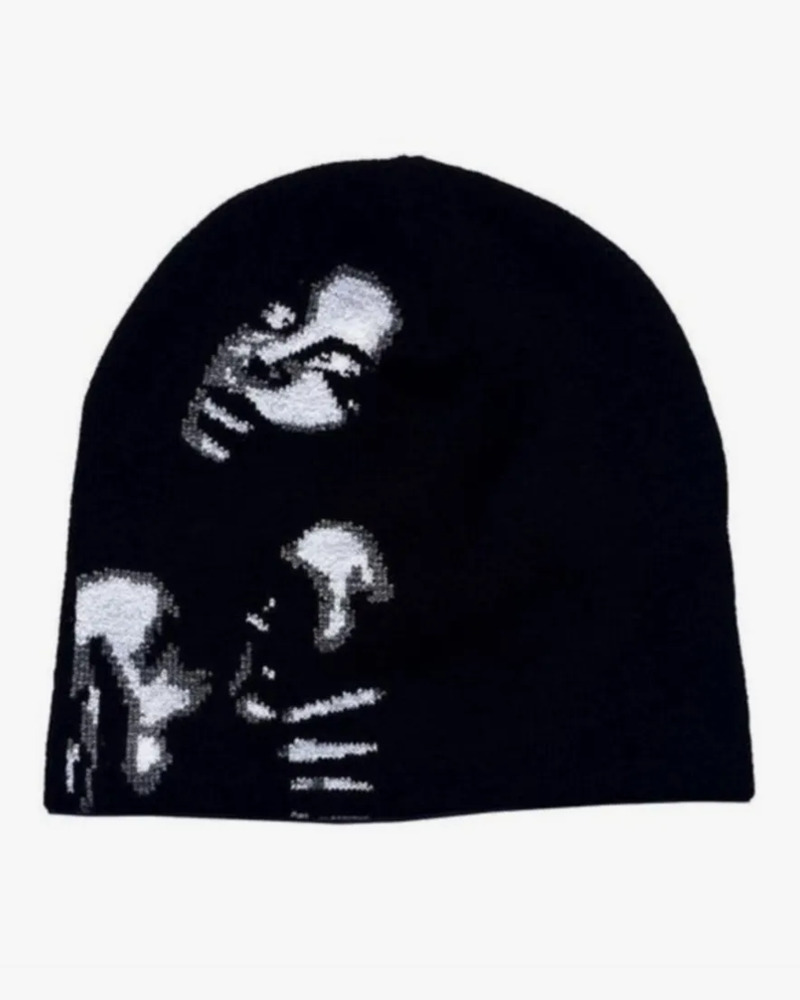 Black Y2K Beanie - Retro 90s Grunge, Y2K Fashion, Summer Outfits, and Hip Hop Style