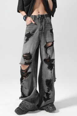 Black Y2K Jeans - Retro 90s Grunge, Summer Outfits, Y2K Fashion, Club & Party Ready