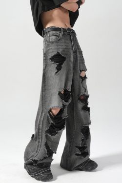 Black Y2K Jeans - Retro 90s Grunge, Summer Outfits, Y2K Fashion, Club & Party Ready