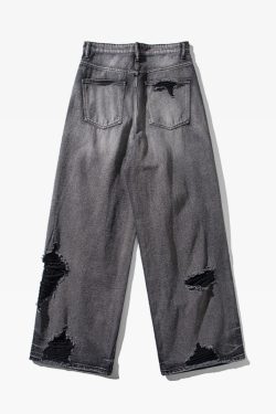 Black Y2K Jeans - Retro 90s Grunge, Summer Outfits, Y2K Fashion, Club & Party Ready