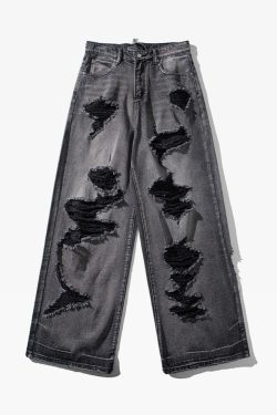 Black Y2K Jeans - Retro 90s Grunge, Summer Outfits, Y2K Fashion, Club & Party Ready