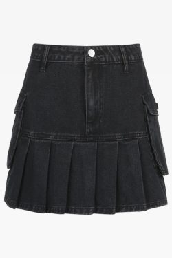 Black Y2K Skirt - Retro 90s Grunge, Summer Party, Club Outfits, Gothic Y2K Fashion