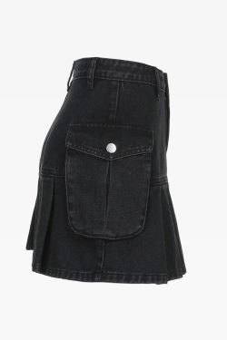 Black Y2K Skirt - Retro 90s Grunge, Summer Party, Club Outfits, Gothic Y2K Fashion