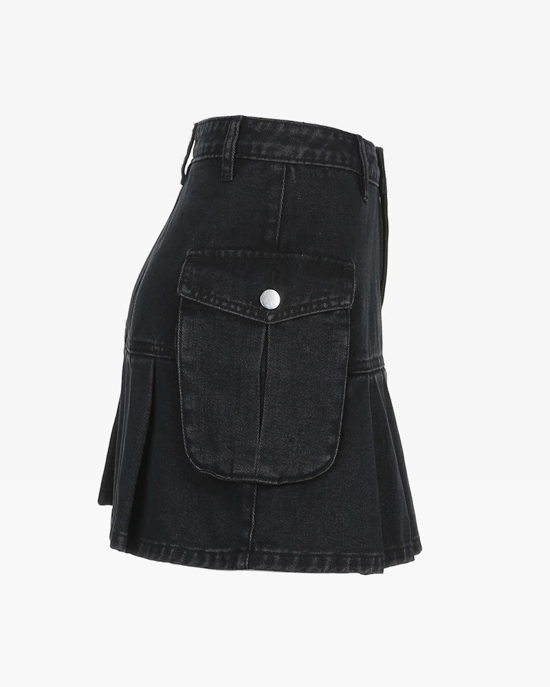 Black Y2K Skirt - Retro 90s Grunge, Summer Party, Club Outfits, Gothic Y2K Fashion